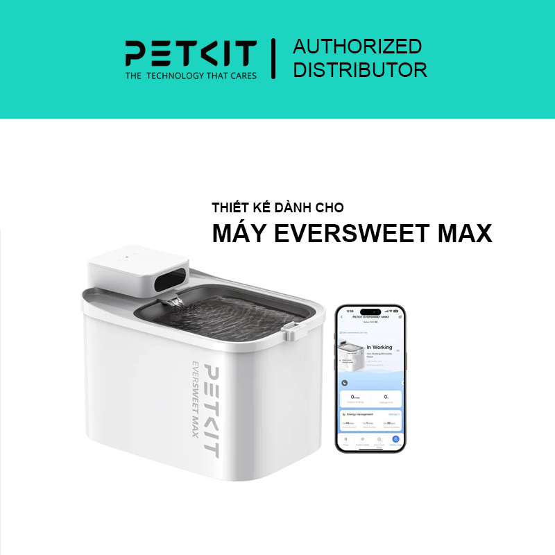 Máy lọc nước cho chó mèo PETKIT Eversweet Max 3L - Dùng pin sạc 5000mAh phiên bản quốc tế kết nối app